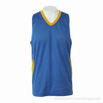 Blue Custom Full Sublimation Polyester Basketball Shirts